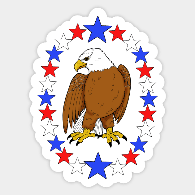 Bald Eagle 4th of July Sticker by HonuHoney